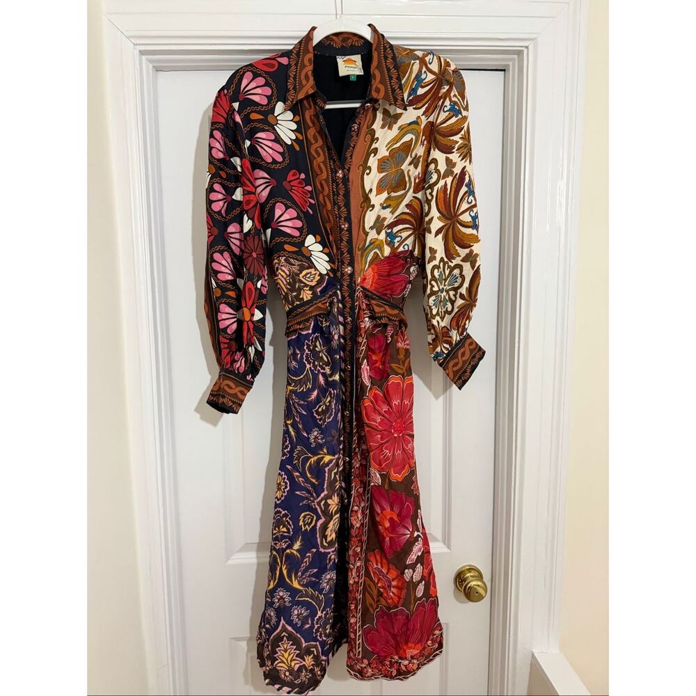Farm Rio Miranda Long-Sleeve Wrap Midi Dress - Picture 5 of 11